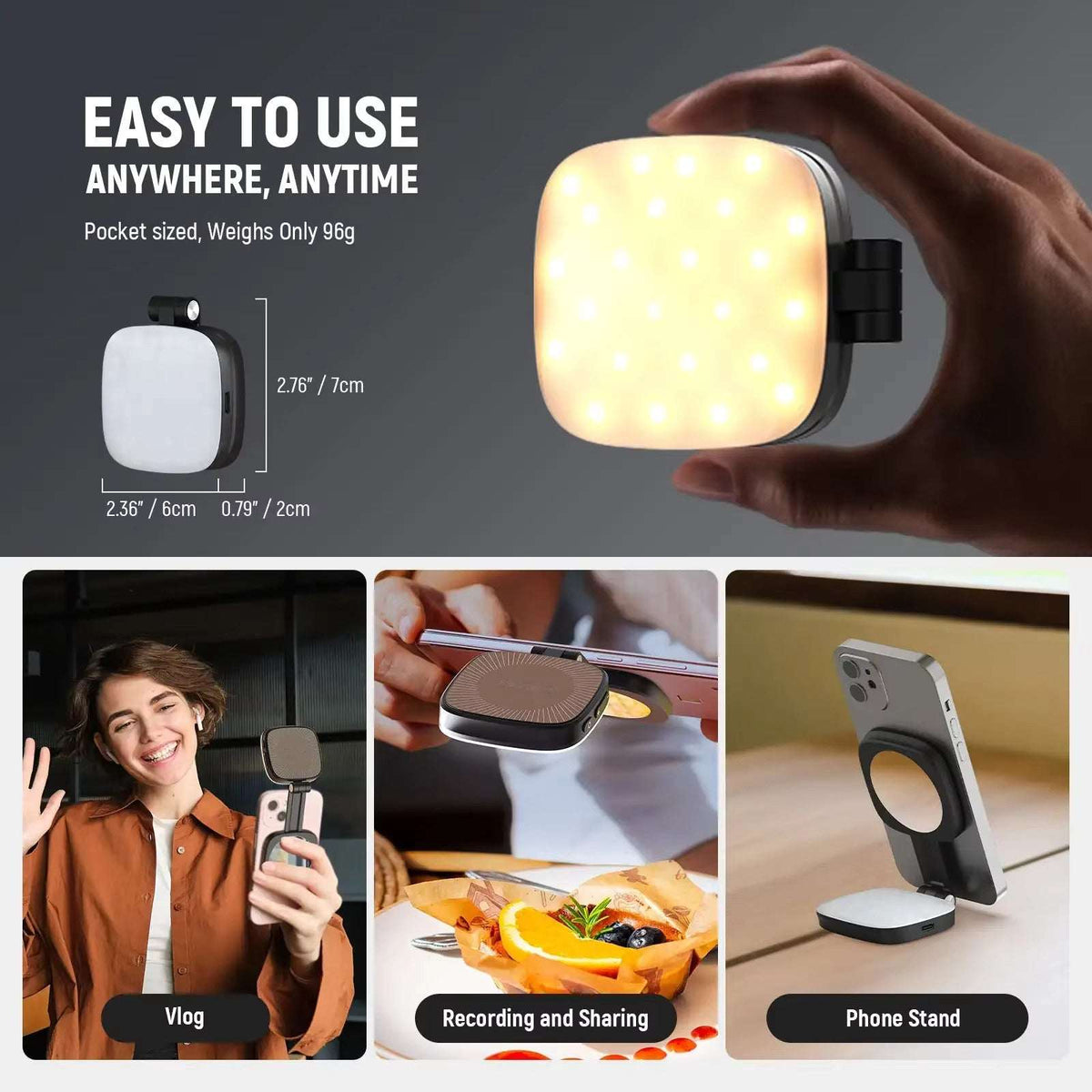 Magnetic Selfie Light Compatible with MagSafe iPhone Magnetic Selfie Lights - Tophatter Daily Deals
