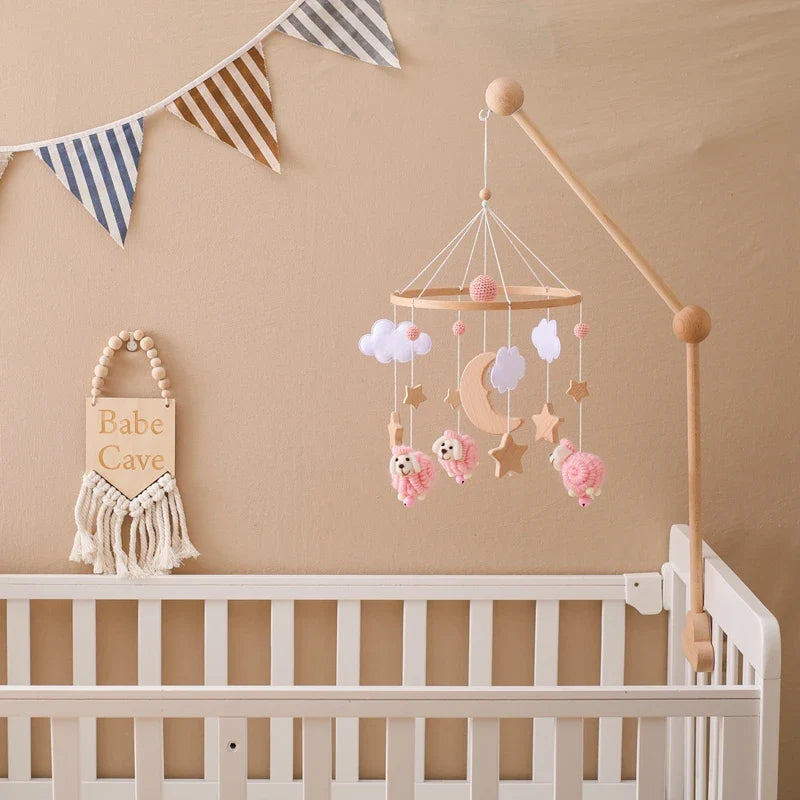 Baby Crib Mobile Wooden Musical Newborn Sensory Toys - Tophatter Daily Deals
