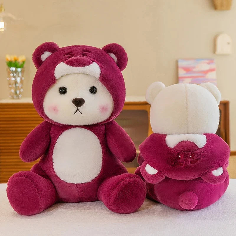 Cute Rose Red Bear Plush Toy Animals - Tophatter Daily Deals