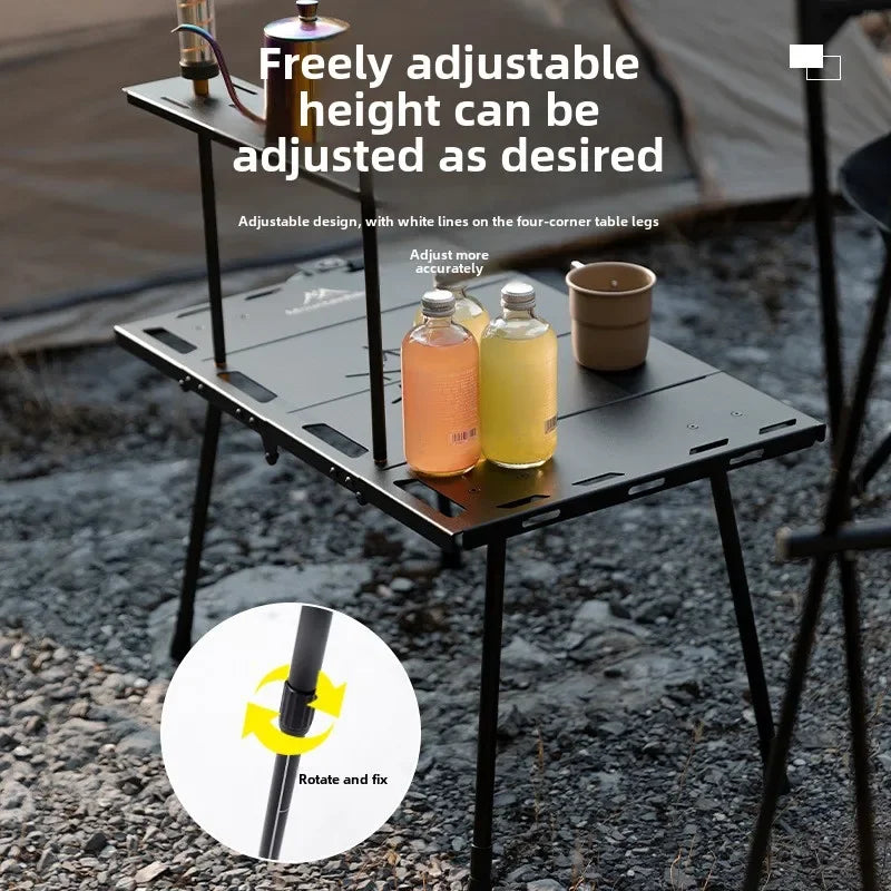 Four Fold Tactical Camping Table Black Camp Furniture - Tophatter Daily Deals