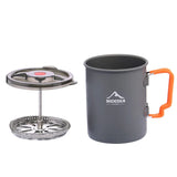 Camping Pot with French Press 750ml Grey Camp Cooking - Tophatter Daily Deals