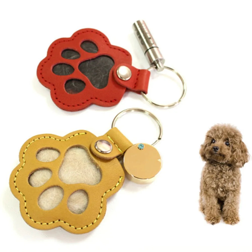 Pet Hair Keychain Paw Pendant PU Leather Hair Holder - Tophatter Daily Deals