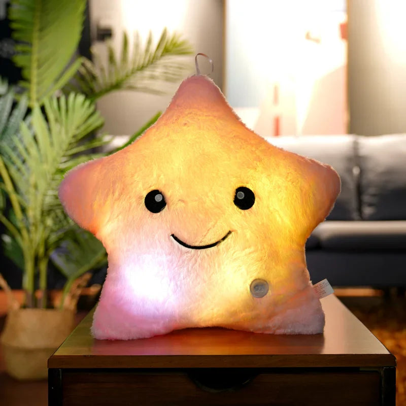 Luminous Star Plush Glowing LED Stars Cushion Pink Outer Space - Tophatter Daily Deals