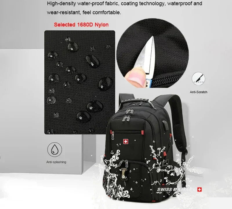 Travel Backpack Breathable Back Pad Black Backpacks - Tophatter Daily Deals
