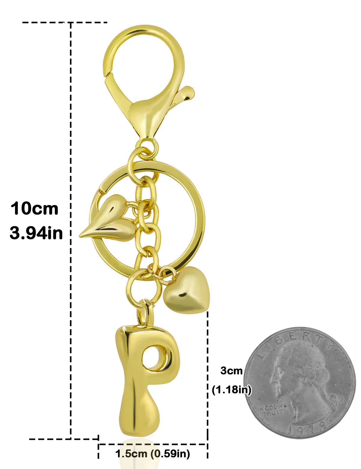 Personalized Keychain Gold Bubble Letter Bag Charm Gift P - Tophatter Daily Deals