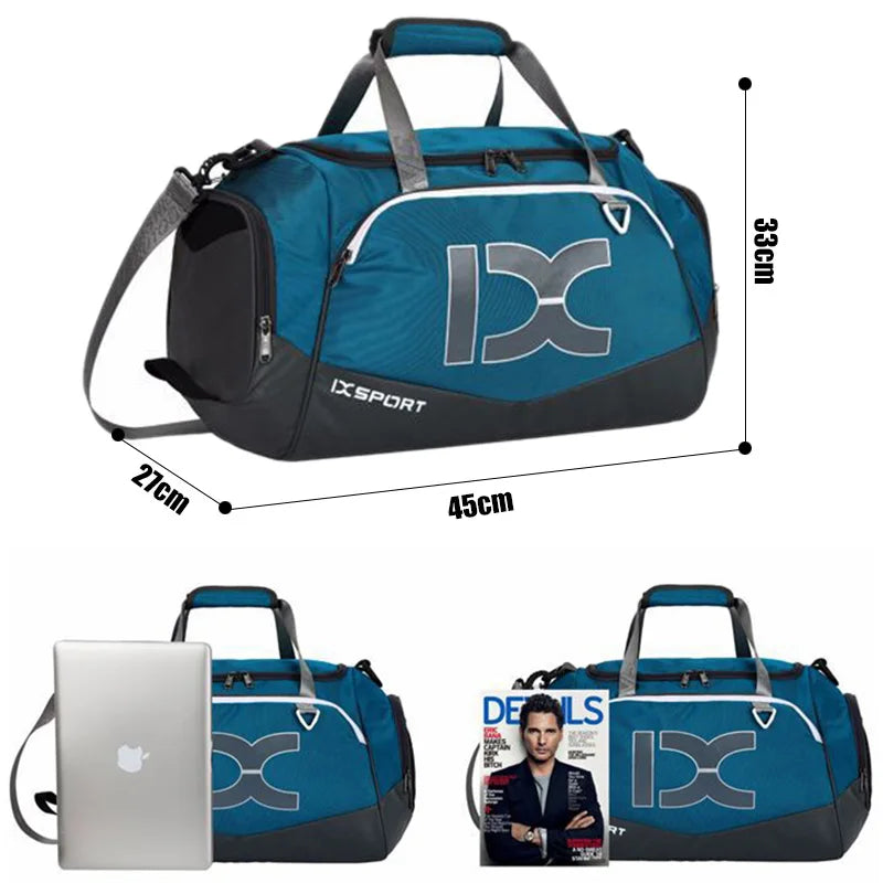 40L Gym Travel Duffel Bag Wet-Dry Separation Blue Duffel Bags - Tophatter Daily Deals