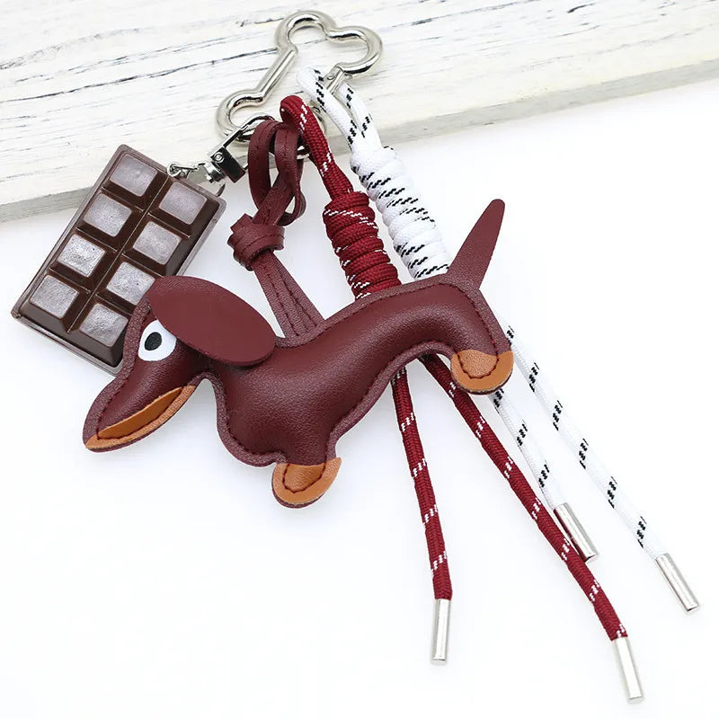 Dachshund Pu Leather Bag Charm Baseball Keychain Gift 16 - Tophatter Daily Deals