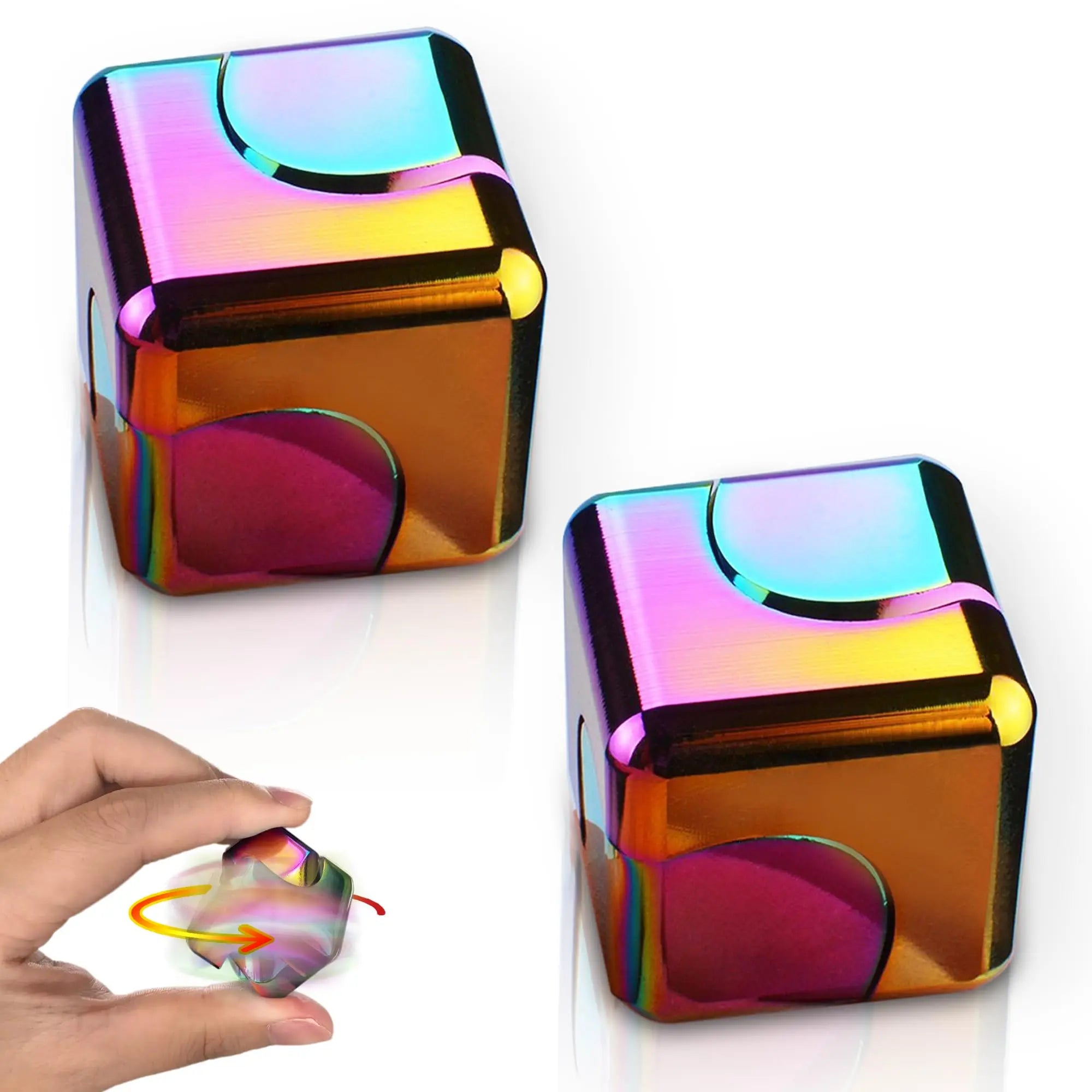 Fidget Spinner Cube Metal Desk Toy Stress Relief Gadget - Tophatter Daily Deals