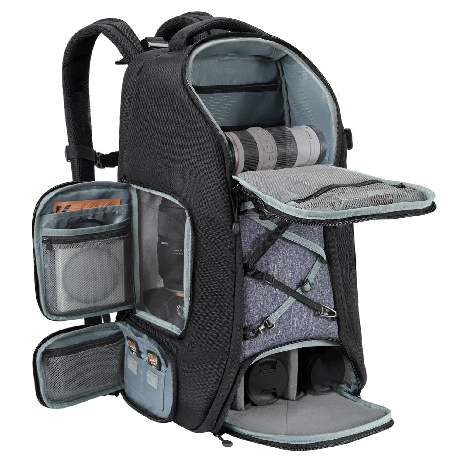 Camera Backpack with Tripod Strap Outdoor Black Backpacks - Tophatter Daily Deals