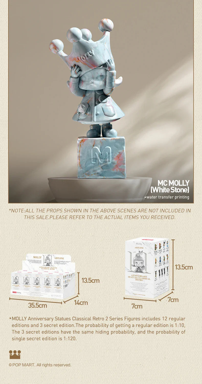 Genuine Pop Mart Molly Anniversary Statues Classical Retro 2 Series Blind Box Figures Mythical - Tophatter Daily Deals