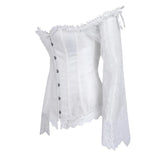 Supportive Women's Corset Top - Off Shoulder, Lace Satin - Tophatter Daily Deals