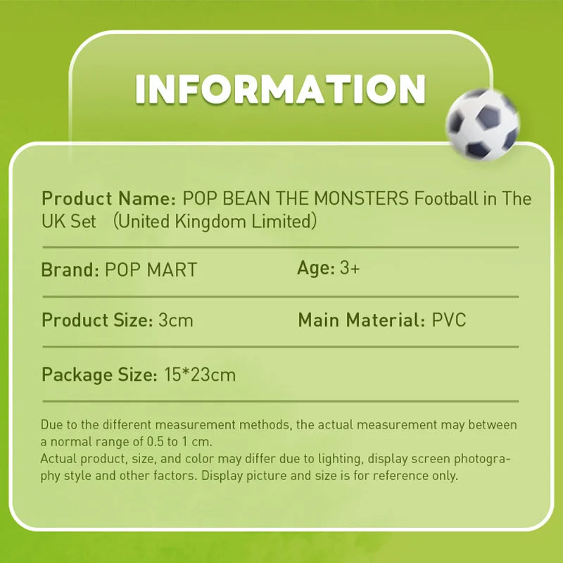 Genuine Pop Mart The Monsters Labubu Pop Bean Football in The UK Set Mythical - Tophatter Daily Deals