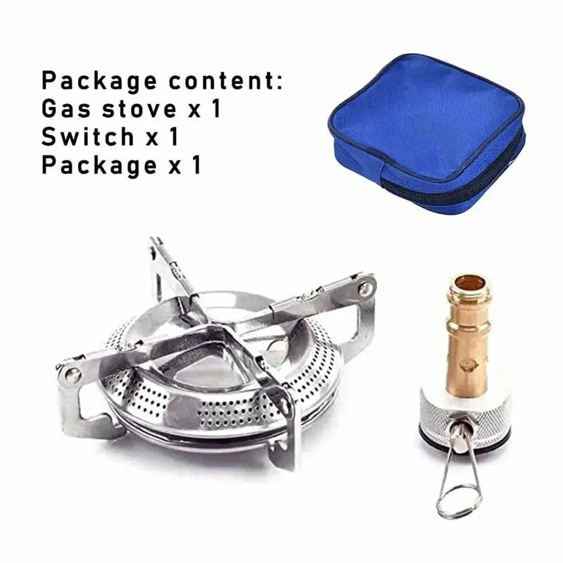 Portable Foldable Camping Gas Stove Silver Camp Cooking - Tophatter Daily Deals