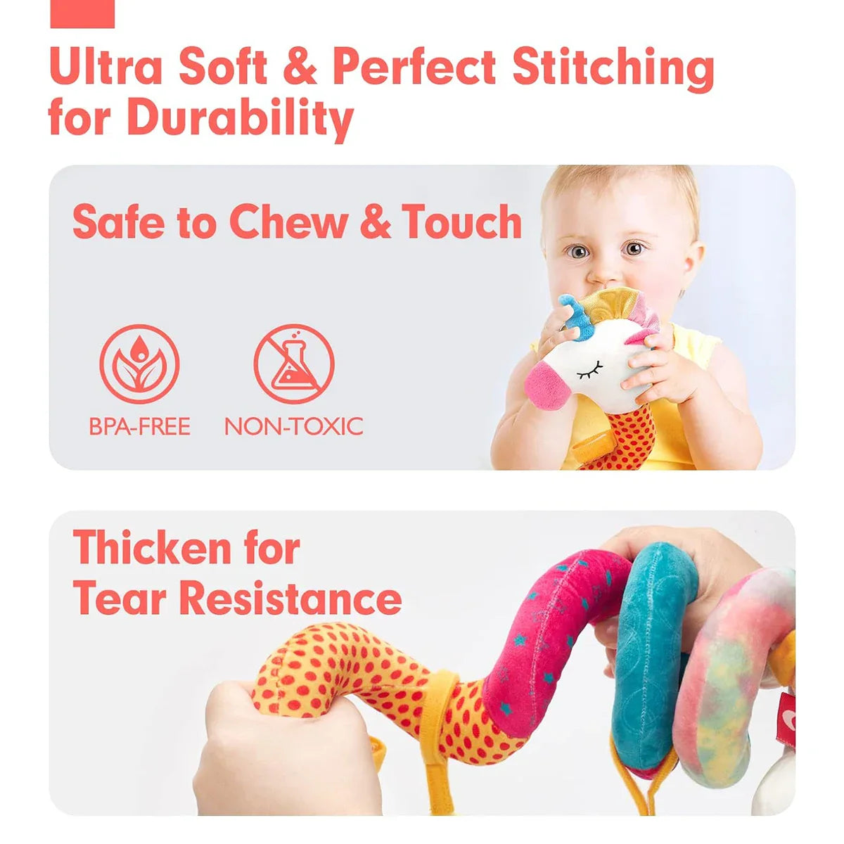 Soft Giraffe Baby Rattle Hanging Plush Newborn Sensory Toys - Tophatter Daily Deals