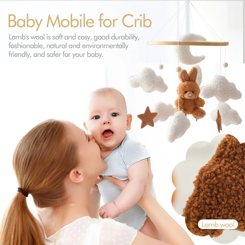 Baby Crib Mobile Wooden Nursery Newborn Sensory Toys - Tophatter Daily Deals