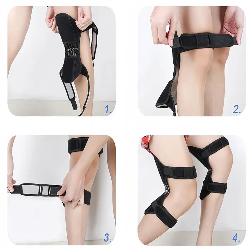 Spring-Loaded Knee Booster Support Pad Black Fitness - Tophatter Daily Deals