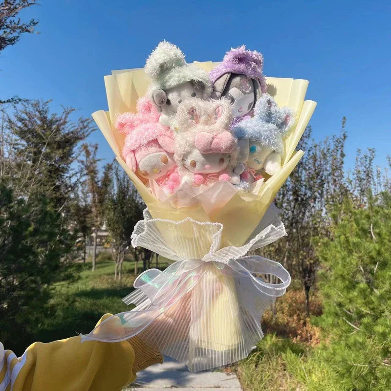 Sanrio Friends Mixed Plush Bouquet My Melody Kuromi Cinnamoroll Hello Kitty Flowers - Tophatter Daily Deals