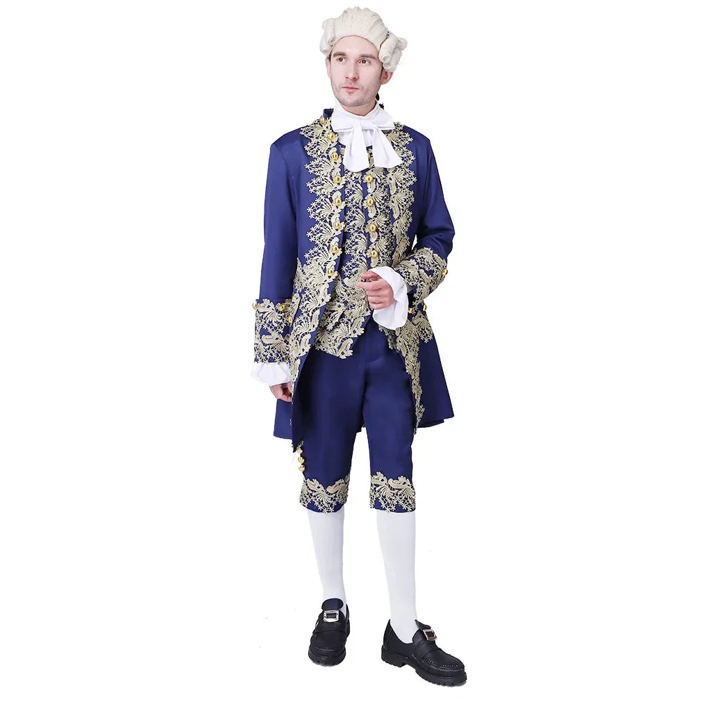 Victorian Regency Tailcoat Costume Set Halloween 2025 Blue - Tophatter Daily Deals
