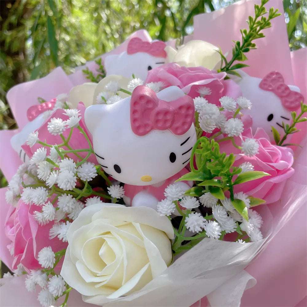 Sanrio Kawaii Hello Kitty Plush Flowers Bouquet Flowers - Tophatter Daily Deals