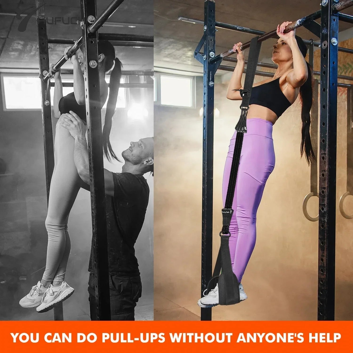 Pull-Up Assistance Bands Set 300LB Resistance Black Fitness - Tophatter Daily Deals