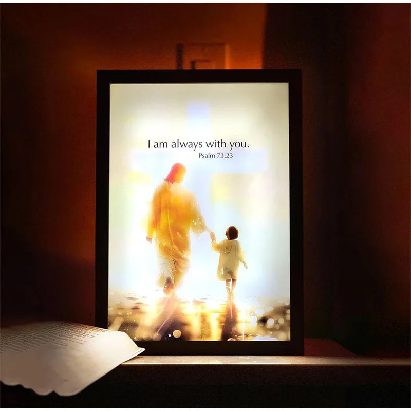 Jesus LED 4D Wall Art Lamp Picture Frame PVC Devotional - Tophatter Daily Deals