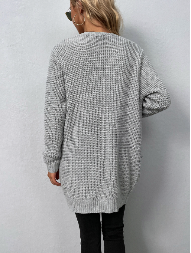 Warm Cozy Women’s Cardigan - Open Long Chunky Knit, Casual - Tophatter Daily Deals