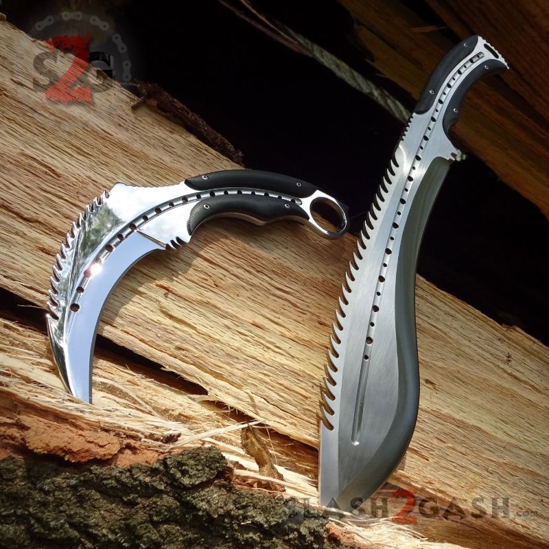 Scorpion Claw Karambit Knife & Kukri Machete - 2PC Set SAVE 20% 2PC Set (SAVE 20%) Knife-Fixed - Tophatter Daily Deals
