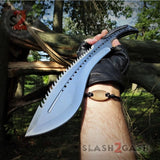 Scorpion Kukri Machete Knife - Satin 9Cr18MoV w/ Leather Sheath Knife-Machete - Tophatter Daily Deals