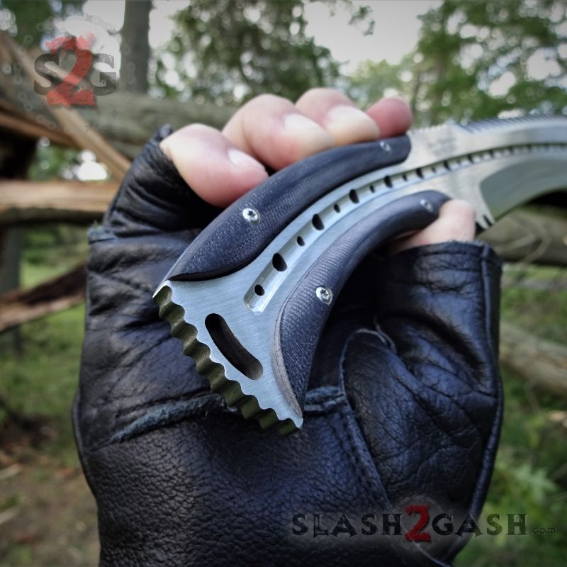 Scorpion Kukri Machete Knife - Satin 9Cr18MoV w/ Leather Sheath Knife-Machete - Tophatter Daily Deals