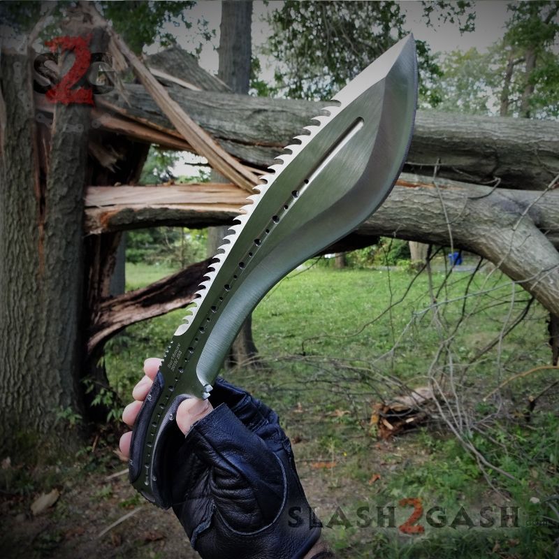 Scorpion Kukri Machete Knife - Satin 9Cr18MoV w/ Leather Sheath Knife-Machete - Tophatter Daily Deals