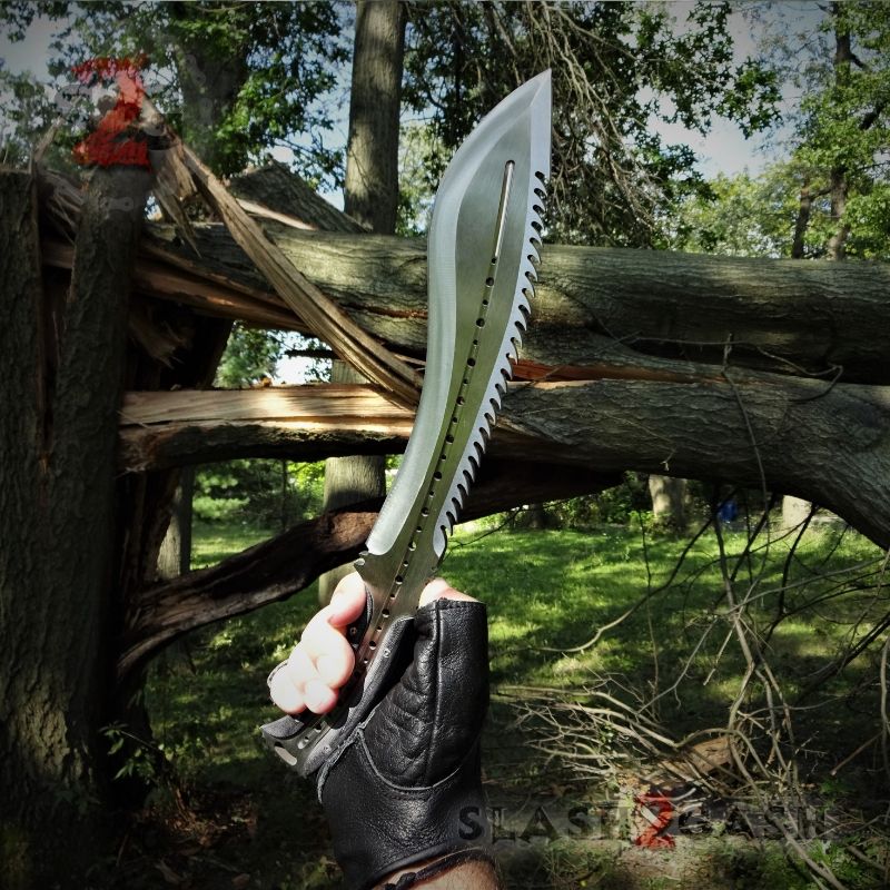 Scorpion Kukri Machete Knife - Satin 9Cr18MoV w/ Leather Sheath Knife-Machete - Tophatter Daily Deals
