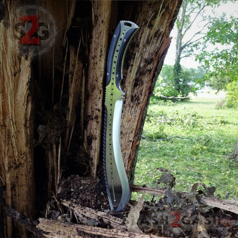 Scorpion Kukri Machete Knife - Satin 9Cr18MoV w/ Leather Sheath Knife-Machete - Tophatter Daily Deals