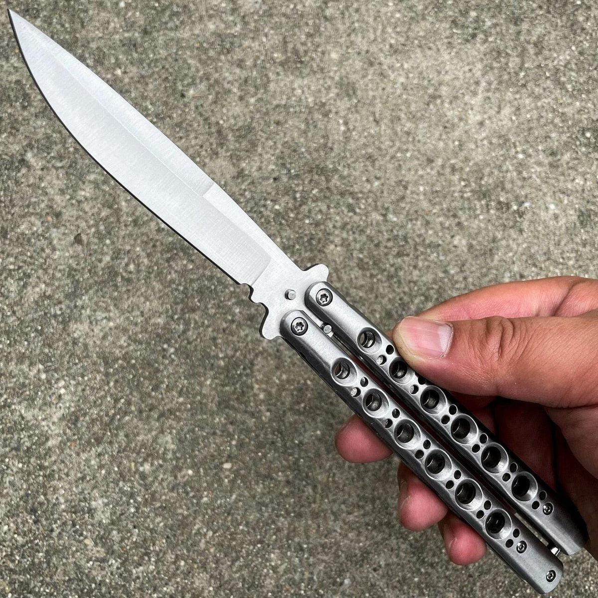 Scorpion Balisong Butterfly Silver - Tophatter Daily Deals
