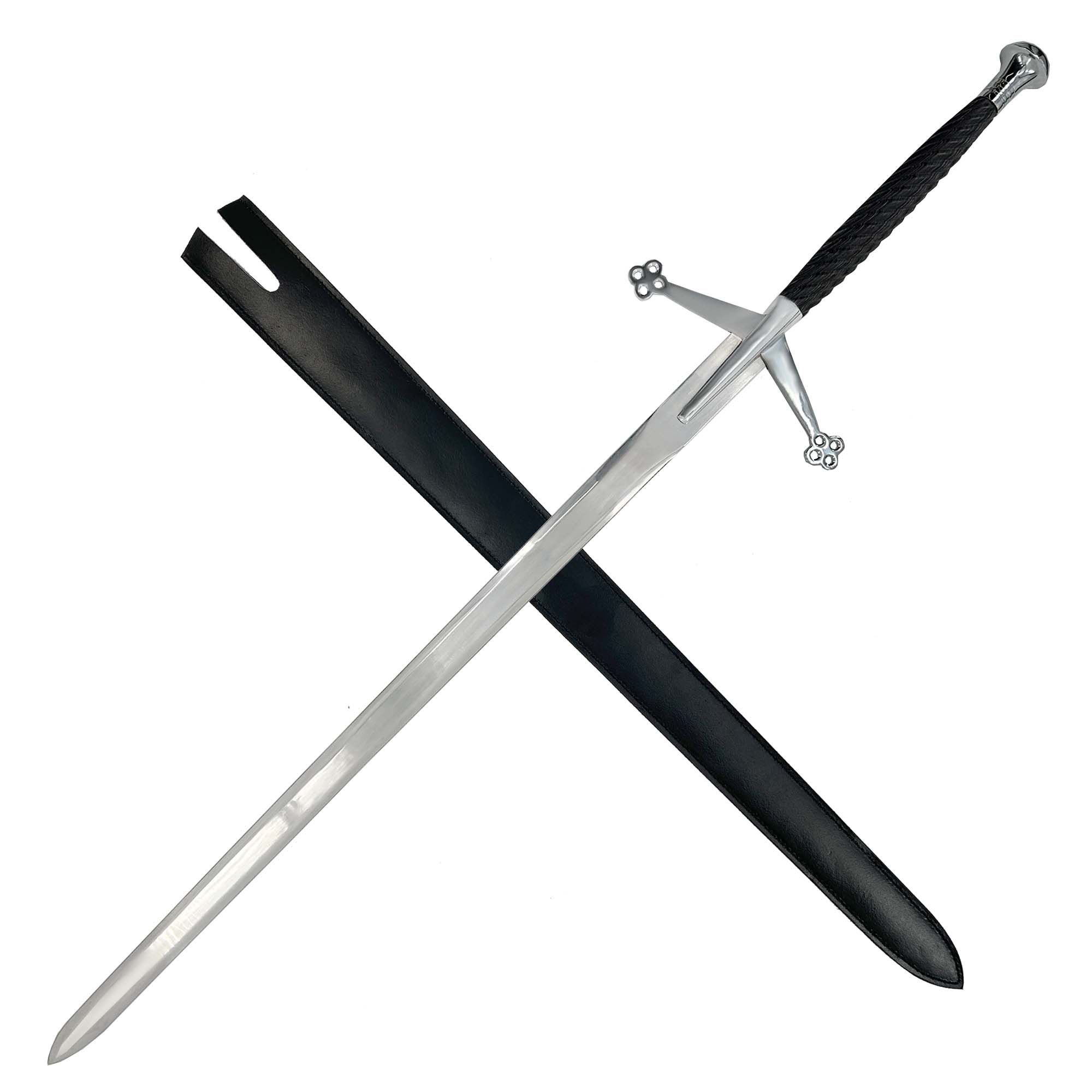 Scottish Highlands Clansman Great Claymore Sword with Leather Sheath Swords - Tophatter Daily Deals
