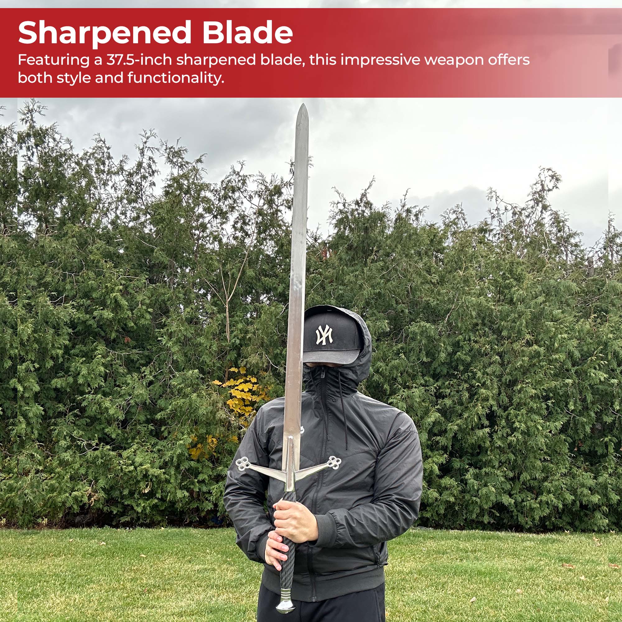 Scottish Highlands Clansman Great Claymore Sword with Leather Sheath Swords - Tophatter Daily Deals