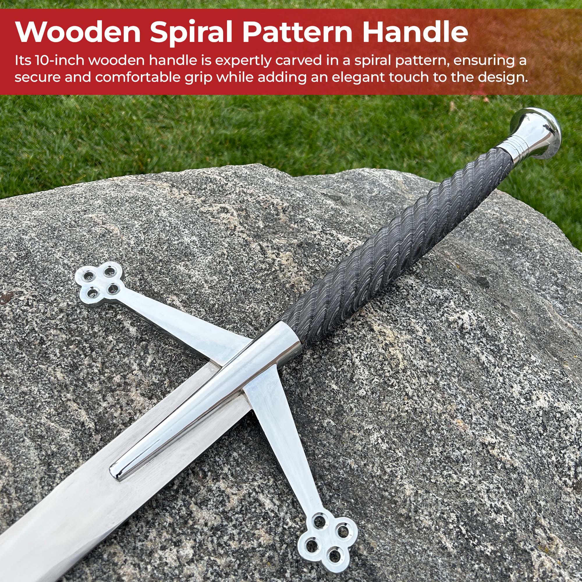 Scottish Highlands Clansman Great Claymore Sword with Leather Sheath Swords - Tophatter Daily Deals