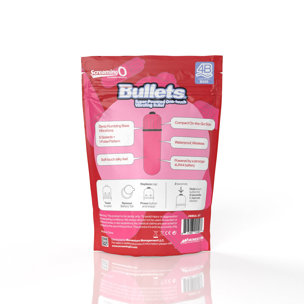 Bullets 4B Low Pitch Bass (Strawberry) > Vibrators > Mini Vibrators - Tophatter Daily Deals
