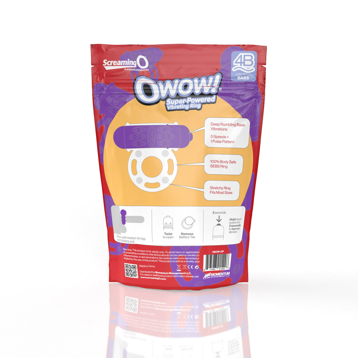 Owow 4B Low Pitch Bass (Grape) > Cock Ring > Vibrating - Tophatter Daily Deals