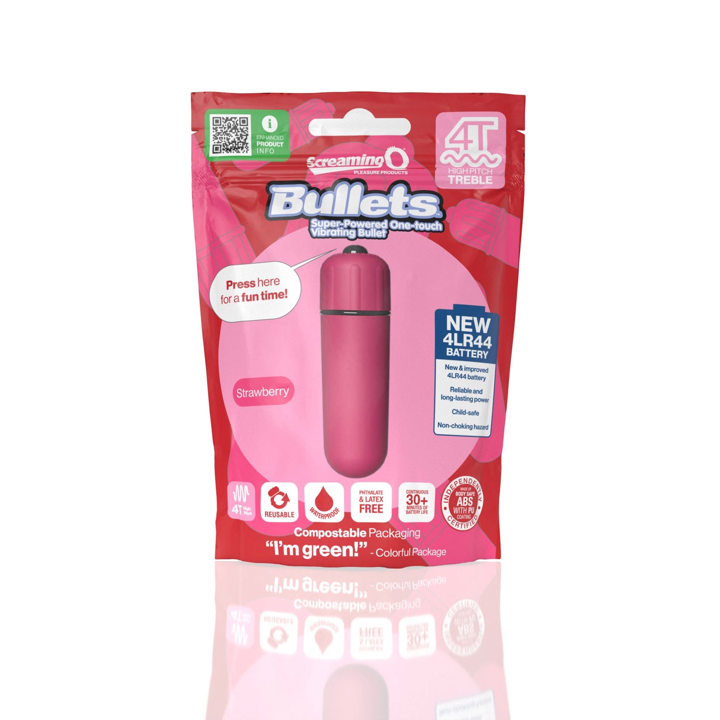 Bullets 4T High Pitch Treble (Strawberry) > Vibrators > Mini Vibrators - Tophatter Daily Deals