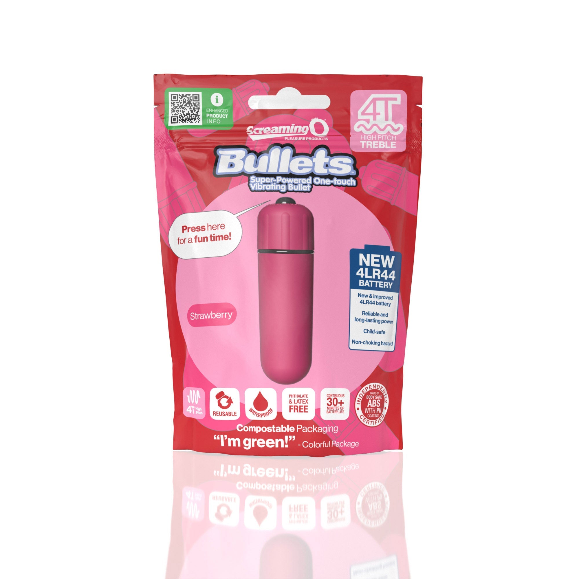Bullets 4T High Pitch Treble (Strawberry) > Vibrators > Mini Vibrators - Tophatter Daily Deals