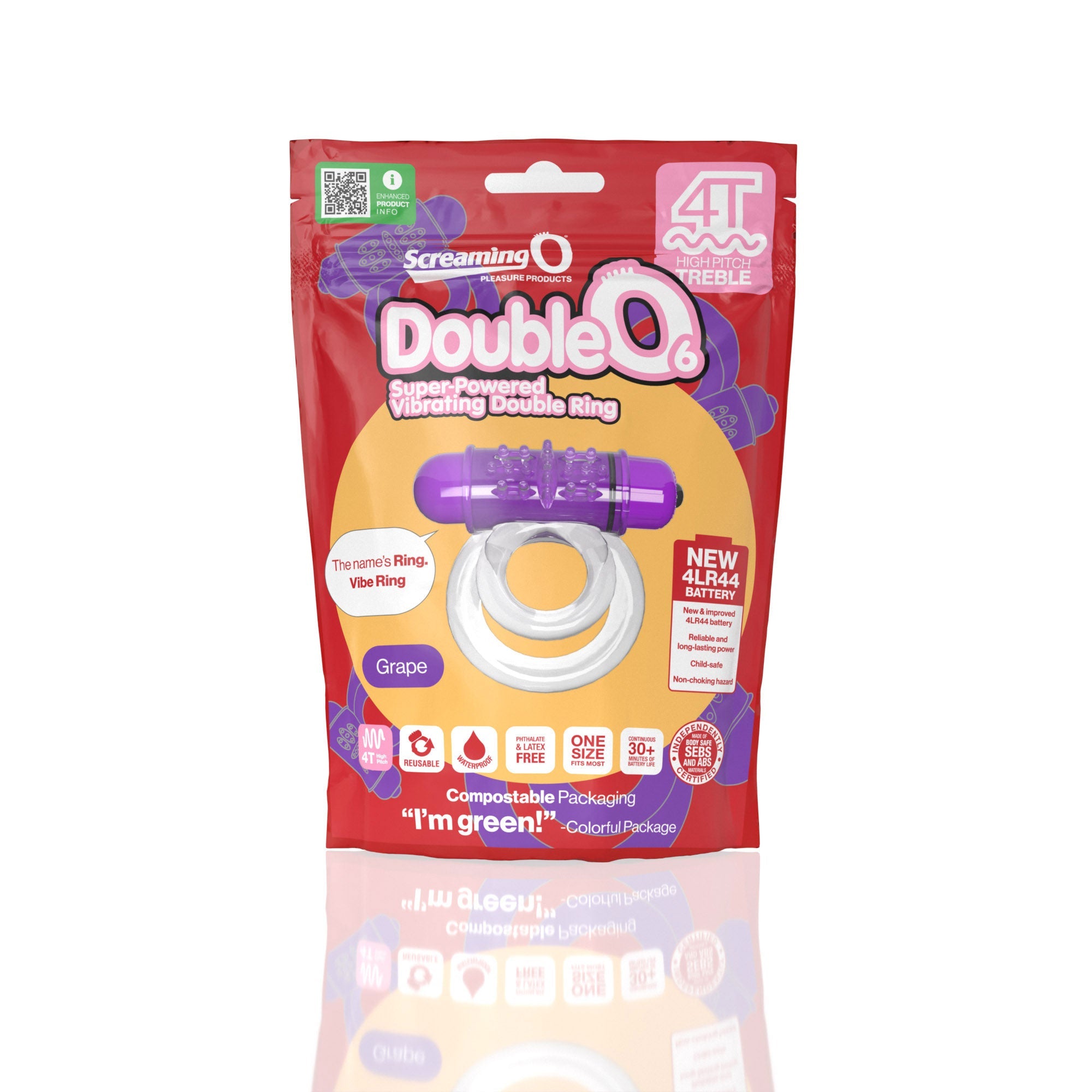 Double O 6 4T High Pitch Treble (Grape) > Cock Ring > Vibrating - Tophatter Daily Deals