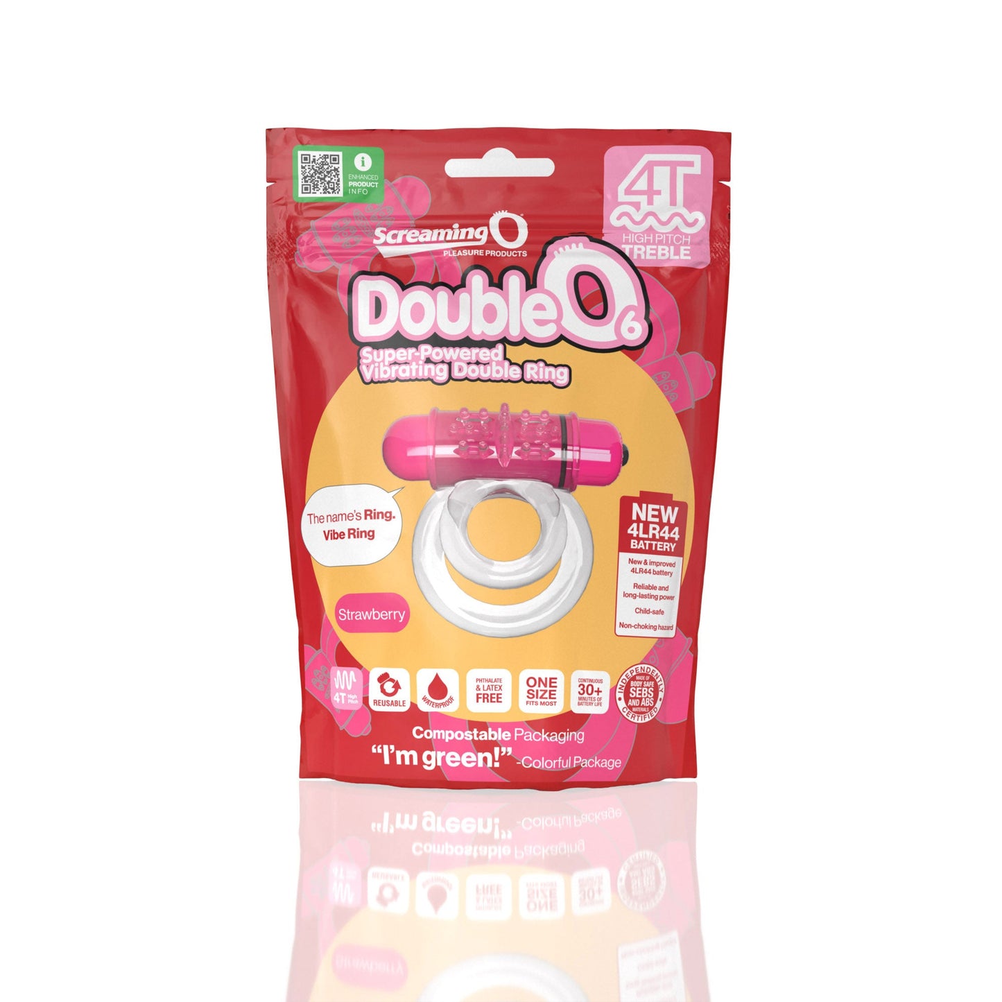 Double O 6 4T High Pitch Treble (Strawberry) > Cock Ring > Vibrating - Tophatter Daily Deals