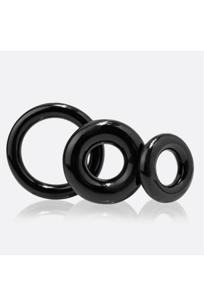 Screaming O - RingO Cock Ring 3 Pk - Black/Clear Black Sex Toy - Tophatter Daily Deals