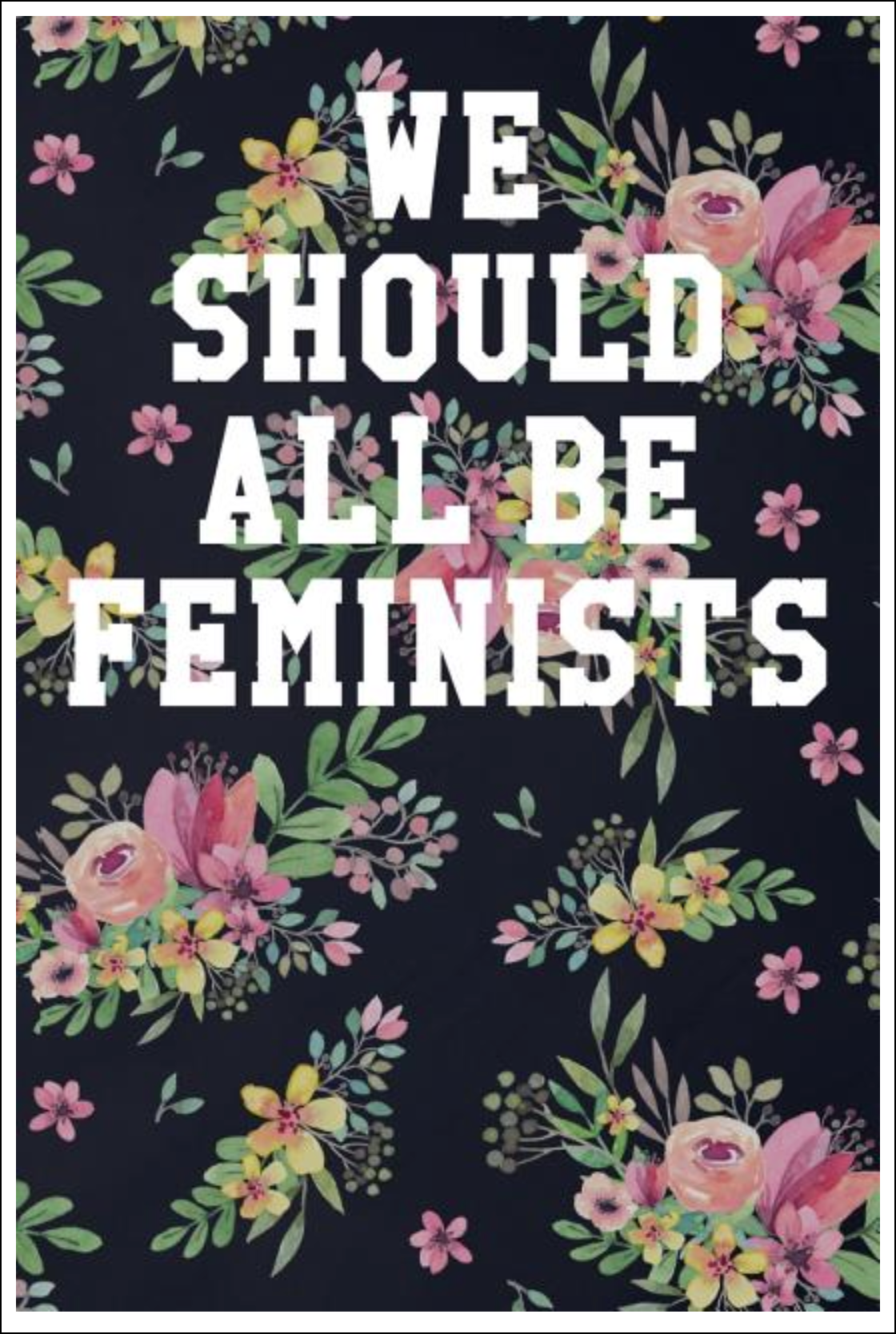 We Should All Be Feminists: College Ruled Notebook - Floral Print Notebooks - Tophatter Daily Deals