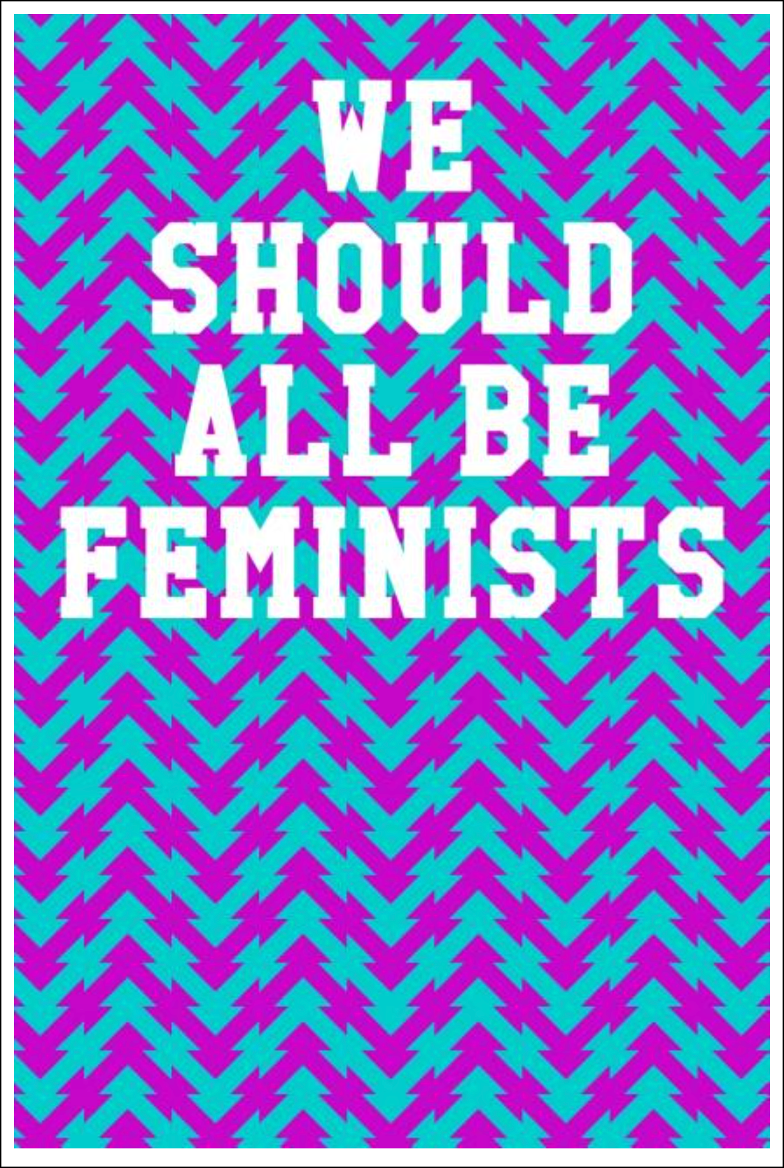 We Should All Be Feminists: College Ruled Notebook - Chevron Patterns Fuchsia & Teal Notebooks - Tophatter Daily Deals