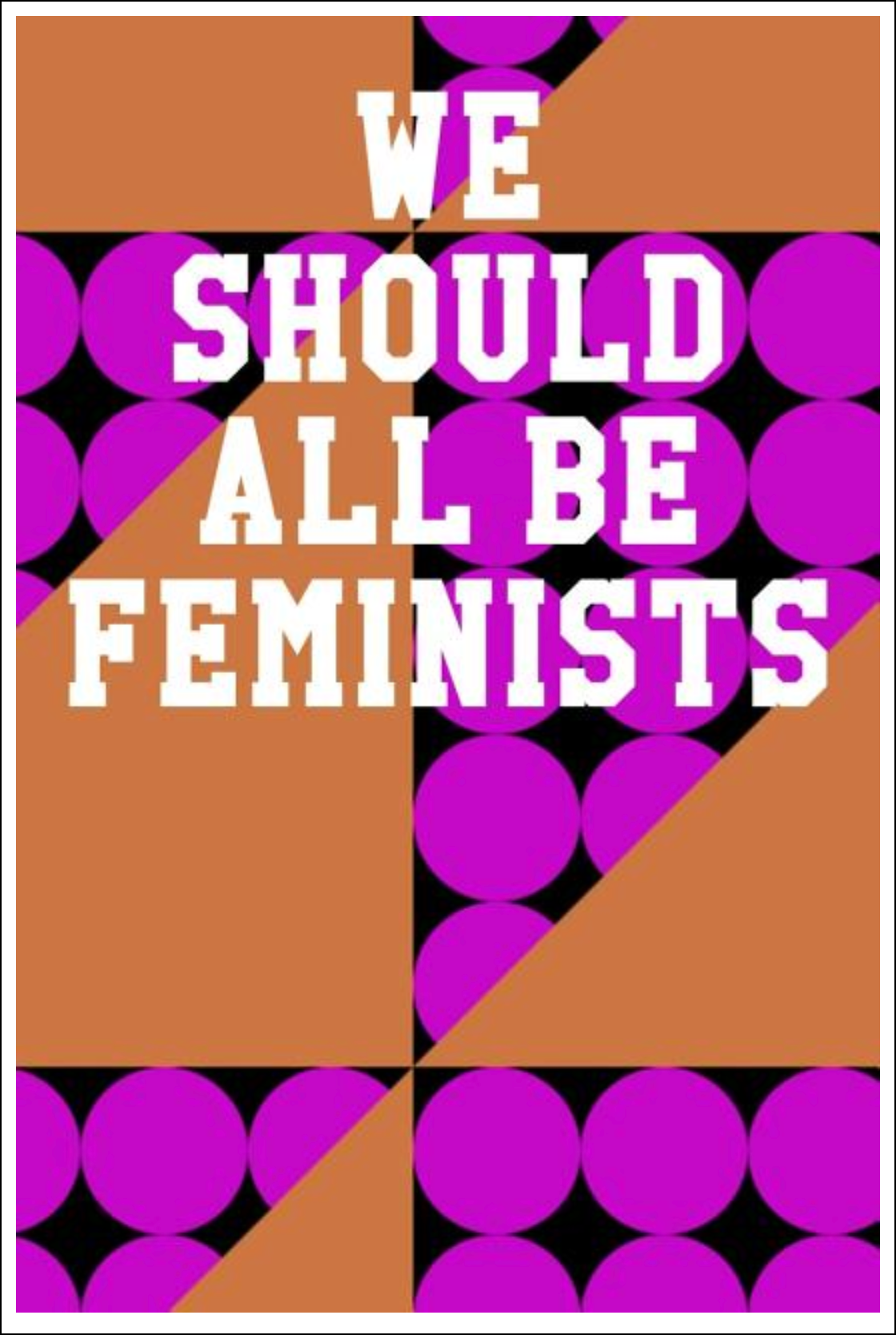 We Should All Be Feminists: College Ruled Notebook - Collage Pattern Circles & Triangles - Pink & Orange Notebooks - Tophatter Daily Deals