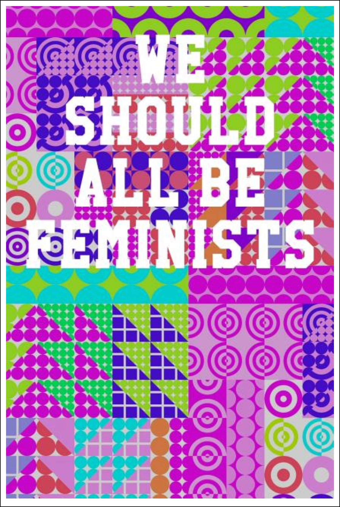 We Should All Be Feminists: College Ruled Notebook - Collage Pattern Circles & Triangles - Neon Notebooks - Tophatter Daily Deals