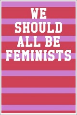 We Should All Be Feminists: College Ruled Notebook - Stripes Red & Pink Notebooks - Tophatter Daily Deals