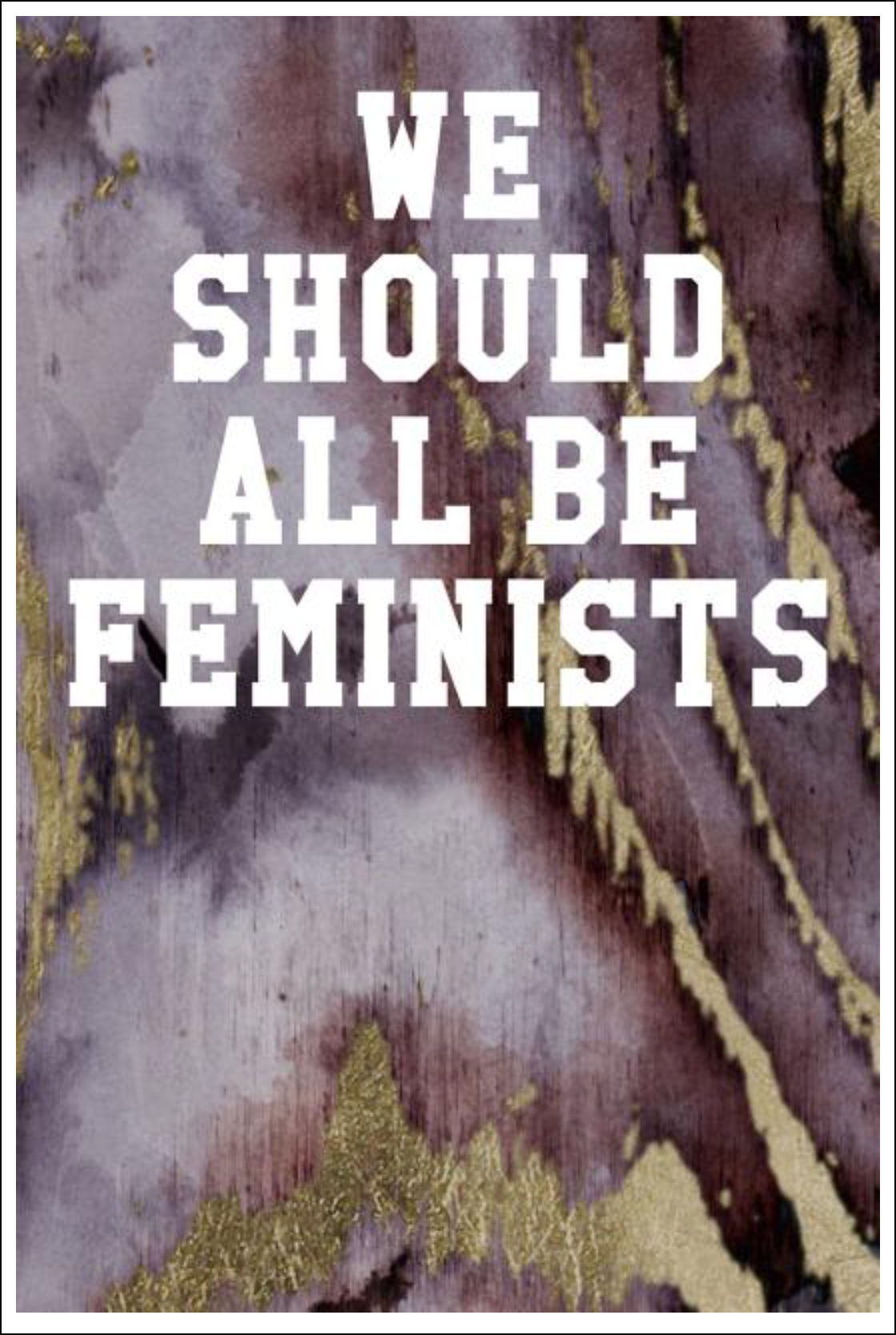 We Should All Be Feminists: Wide Ruled Notebook - Marble Patterns Purple & Gold Notebooks - Tophatter Daily Deals