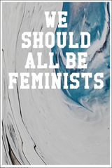 We Should All Be Feminists: Wide Ruled Notebook - Marble Patterns White & Blue Notebooks - Tophatter Daily Deals